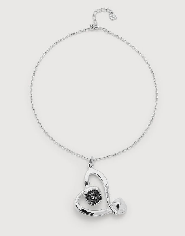 Ser Expresiva Transparent Crystal Heart Necklace