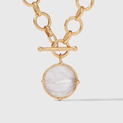 Julie Vos Honeybee Statement Necklace in 24K gold plate, 19 inches, displayed on a neutral background