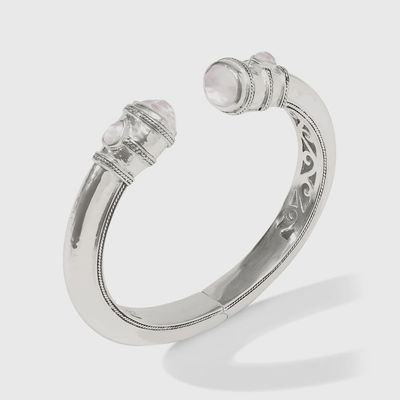 Julie Vos Cannes demi cuff bracelet in 24K gold with gemstone accents, 2.5 inches, displayed against a neutral background