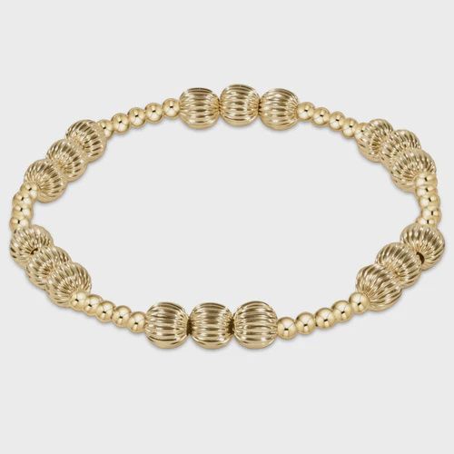 Dignity Joy Pattern 6mm Bead Bracelet - Gold