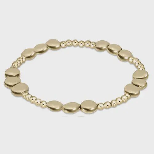 Honesty Joy Pattern 6mm Bead Bracelet - Gold