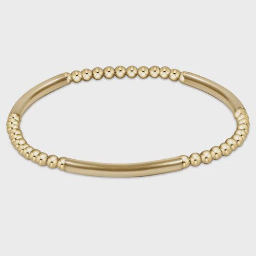 Bliss Bar Gold Pattern 3mm Bead Bracelet - Gold