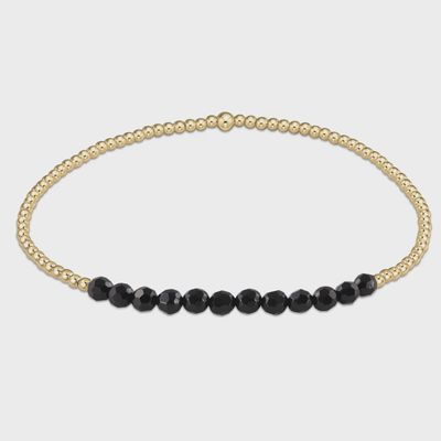 ENEWTON Gold Bliss bracelet with 2mm faceted onyx beads and 14kt gold-fill accents on white background