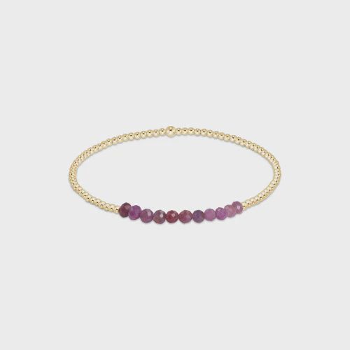 Gold Bliss 2mm Bead Bracelet - Ruby