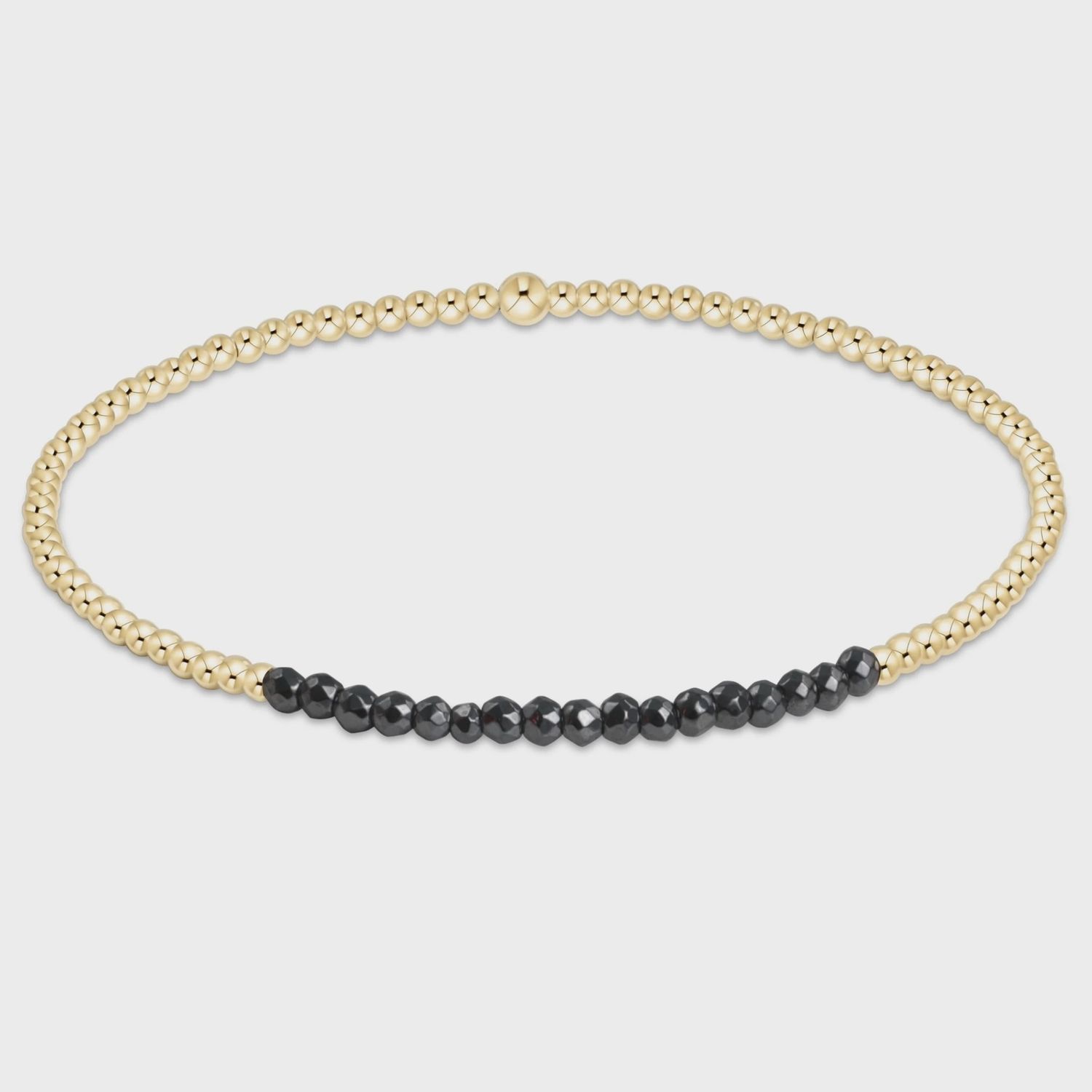 Gold Bliss 2mm Bead Bracelet - Faceted Hematite