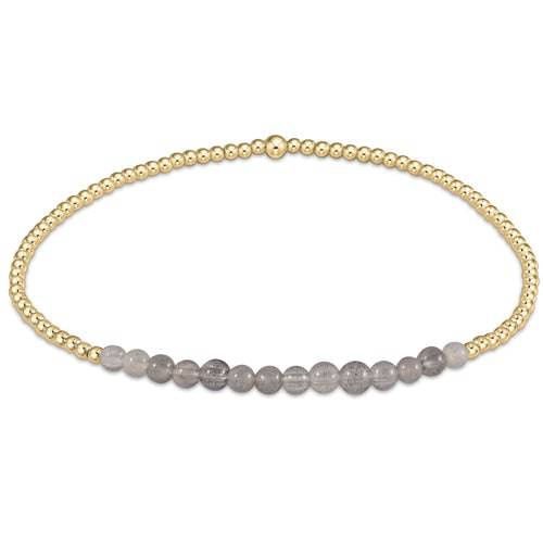 Gold Bliss 2mm Bead Bracelet - Labradorite