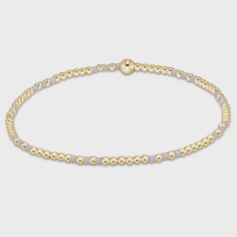 Hope Joy Pattern 2mm Bead Bracelet - White
