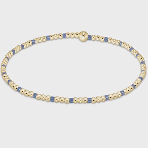 Hope Sincerity Pattern 2mm Bead Bracelet - Bright Blue