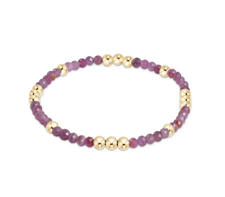 Worthy Pattern 3mm Bead Bracelet - Ruby