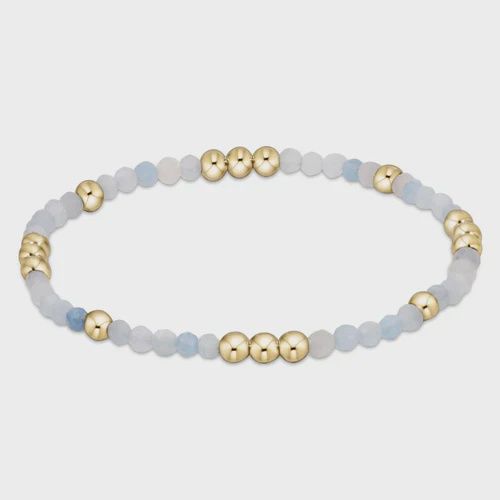 Worthy Pattern 3mm Bead Bracelet - Aquamarine