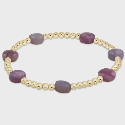 Admire Gold 3mm Bead Bracelet - Ruby