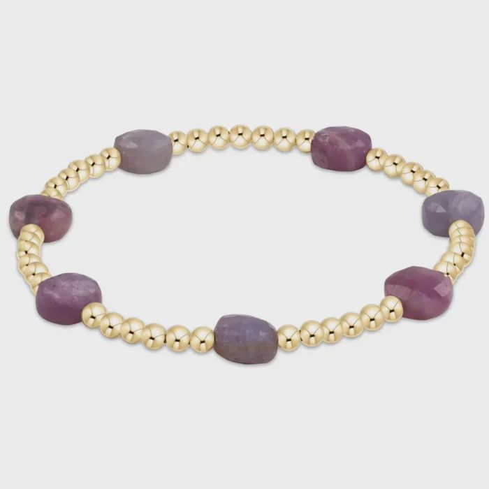 Admire Gold 3mm Bead Bracelet - Ruby