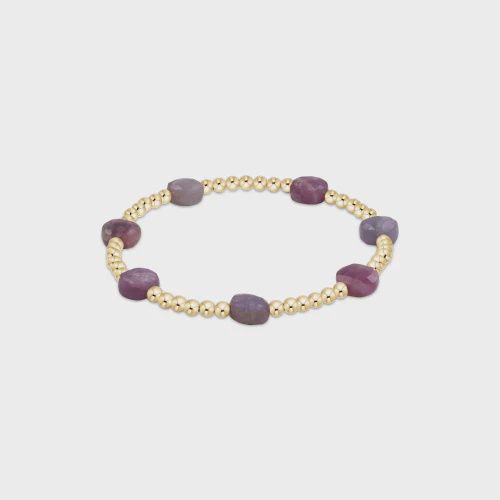 Admire Gold 3mm Bead Bracelet - Ruby