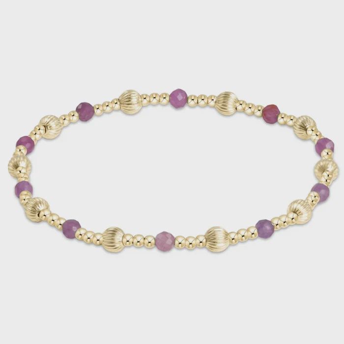 Dignity Sincerity Pattern 4mm Bead Bracelet - Ruby