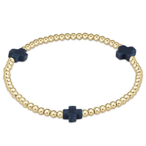Signature Cross Gold Pattern 3mm - Charcoal