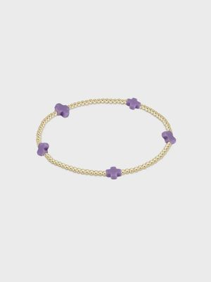 Signature Cross Small 2mm Gold Bracelet - Purple