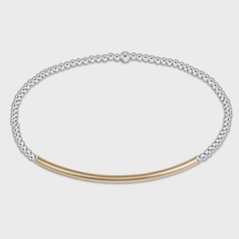 Classic Sterling Mixed Metal 2mm Bead Bracelet - Bliss Bar Gold