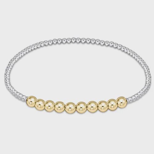 Classic Beaded Bliss 2mm Bead Bracelet - 4mm - Mixed Metal