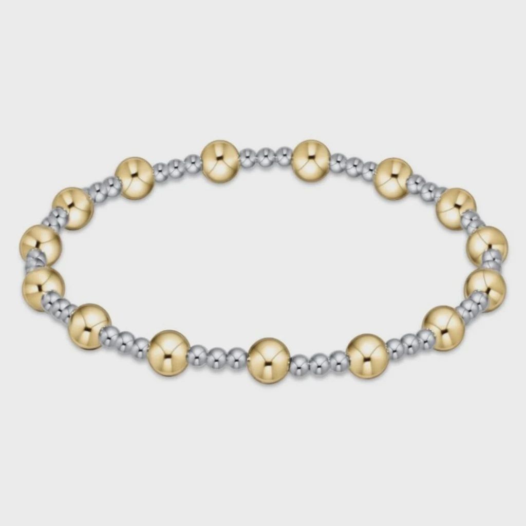 Classic Sincerity Pattern 5mm Bead Bracelet - Mixed Metal