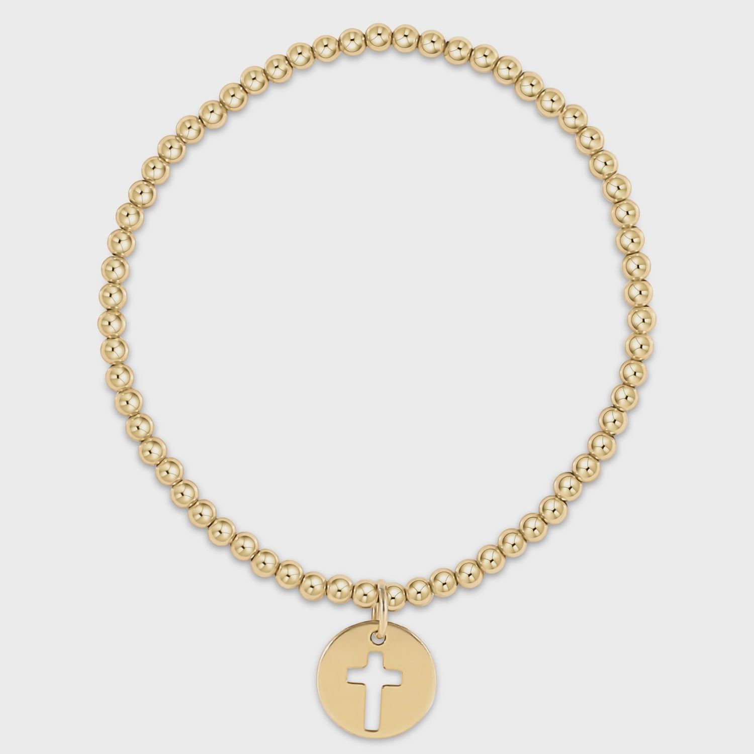 Extends - Classic Gold 3mm Bead Bracelet - Blessed Gold Disc