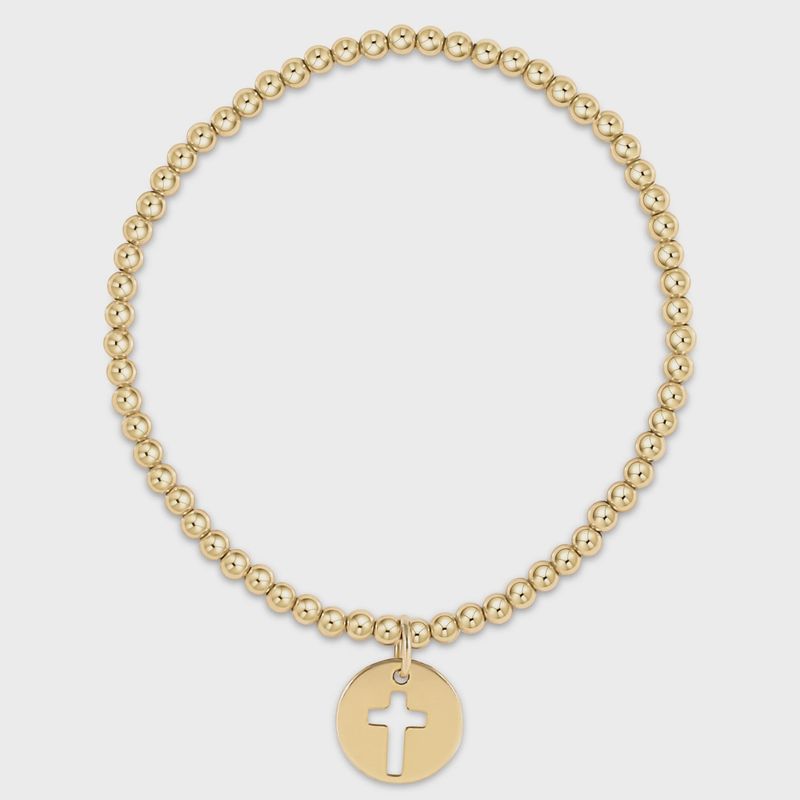 Extends - Classic Gold 3mm Bead Bracelet - Blessed Gold Disc