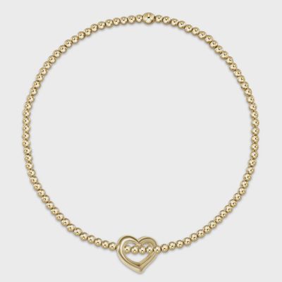 egirl Classic Gold 2mm Bracelet - Love Small Gold Charm