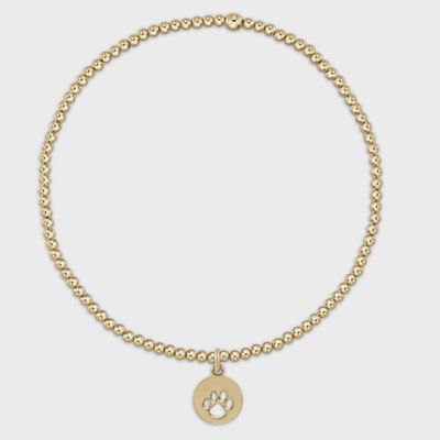 egirl Classic Gold 2mm Bracelet - Paw Print Small Gold Disc