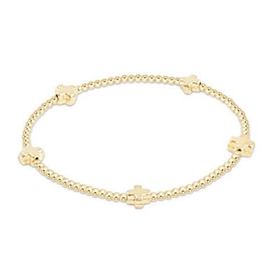 egirl Signature Cross Small 2mm Gold Bracelet - Gold