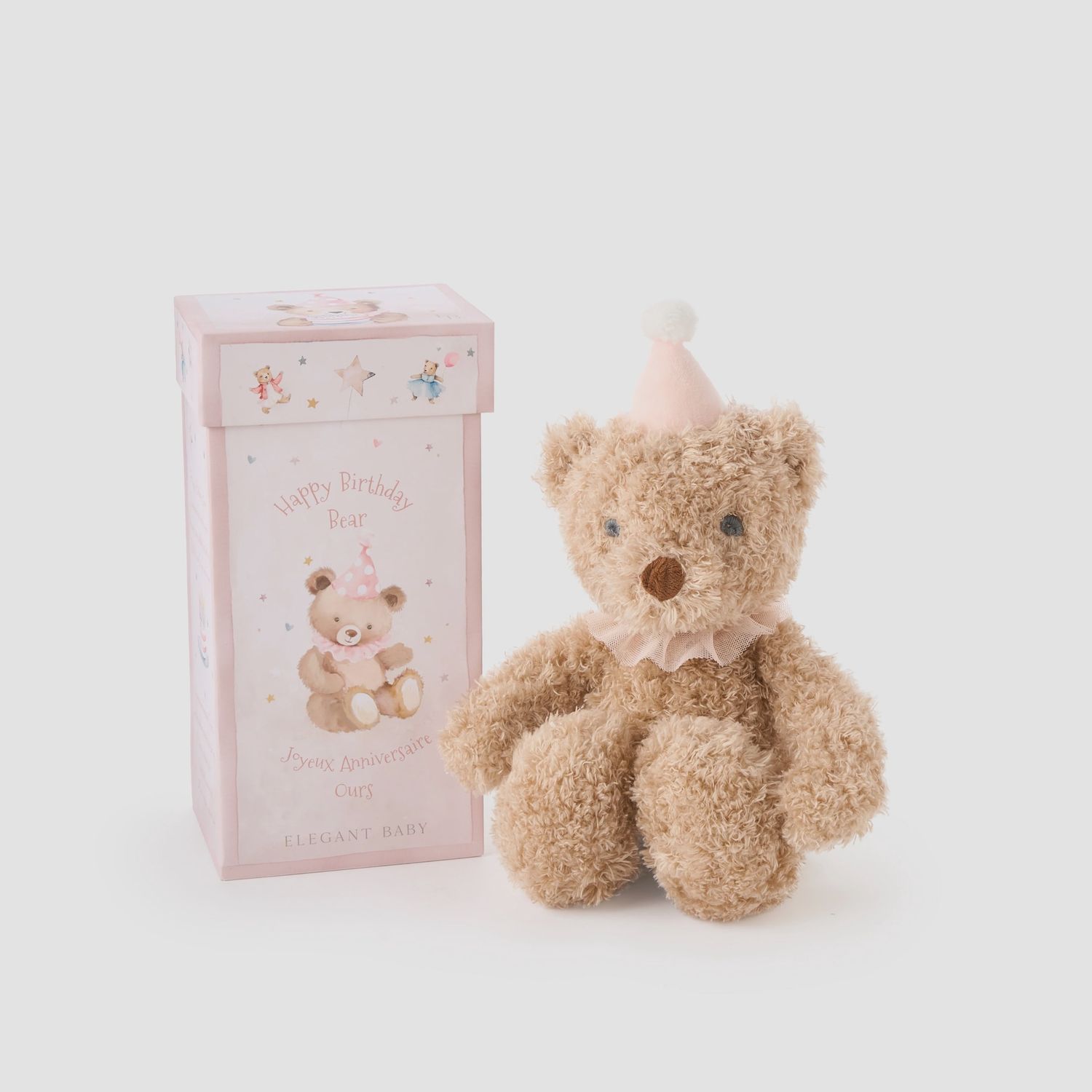 Birthday Bear Plush Toy w/ Gift Box, Colour: Pink