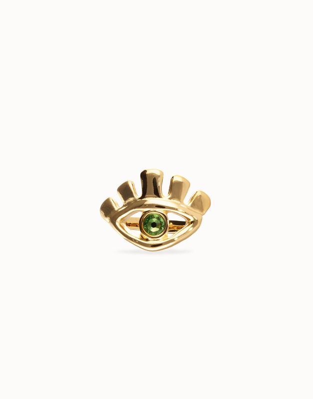 Ser Intuitiva Eye Shaped with Green Crystal Ring