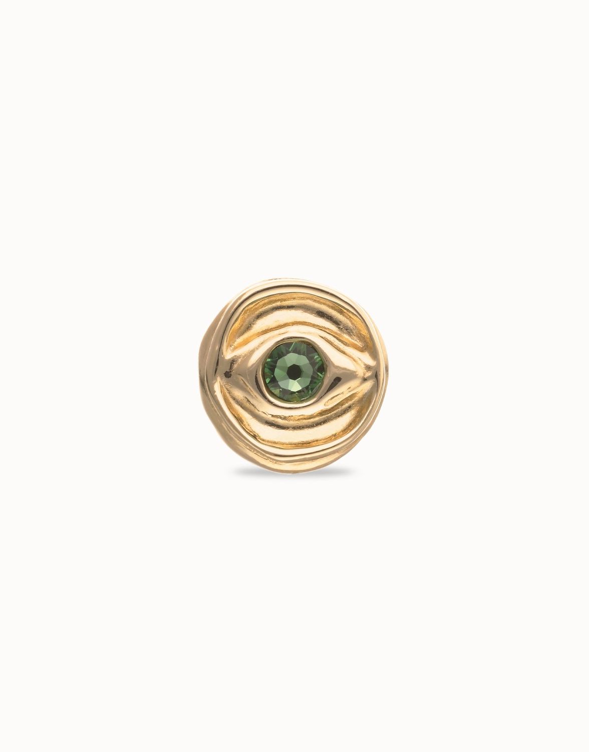 Ser Intuitiva Eye-shaped Signet Green Crystal Ring