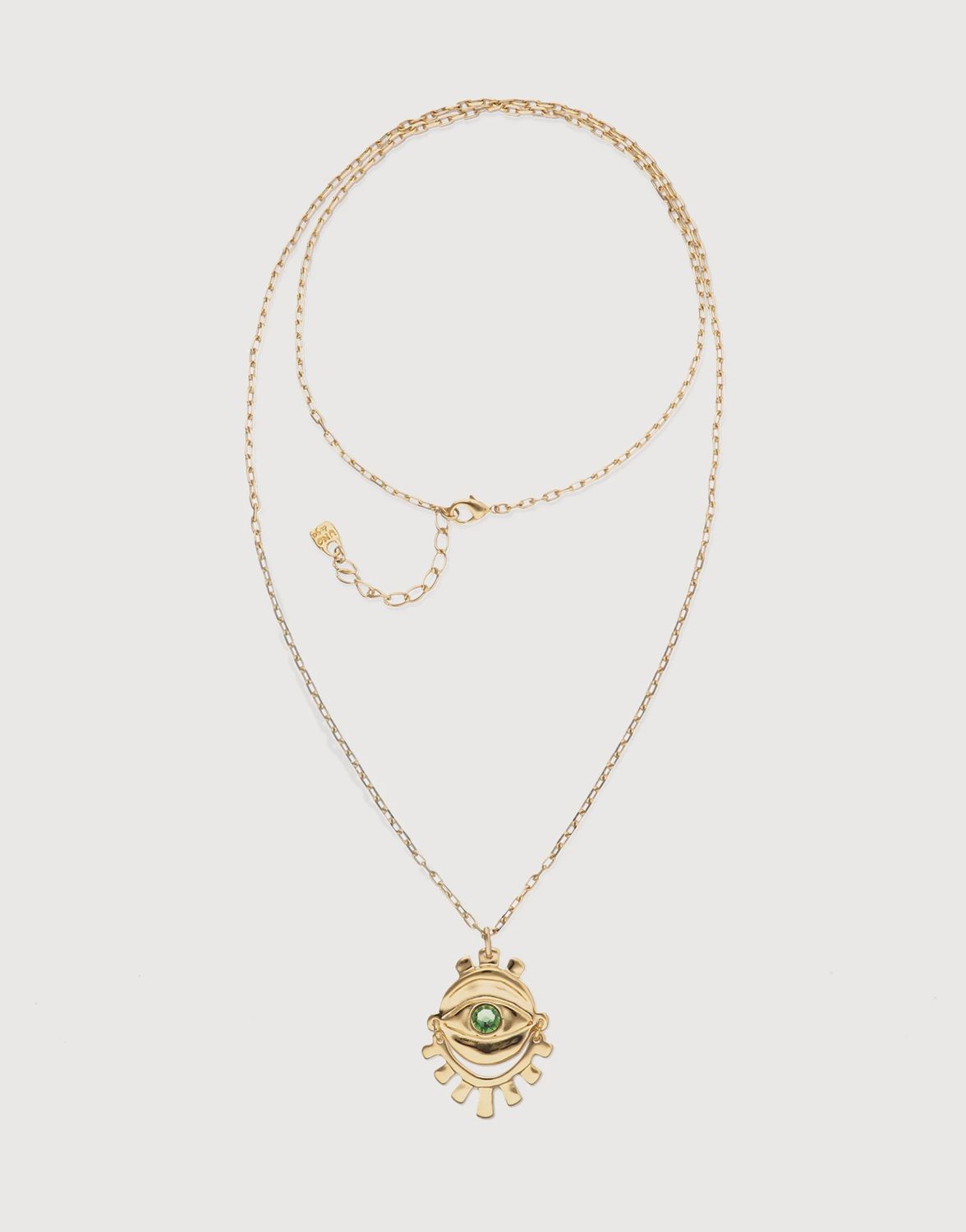Ser Intuitiva Multi Strand Chain with an Eye Necklace
