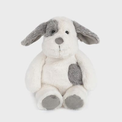 Mon Ami polka dot floppy puppy plush stuffed animal, 11.5 inches, isolated on white background