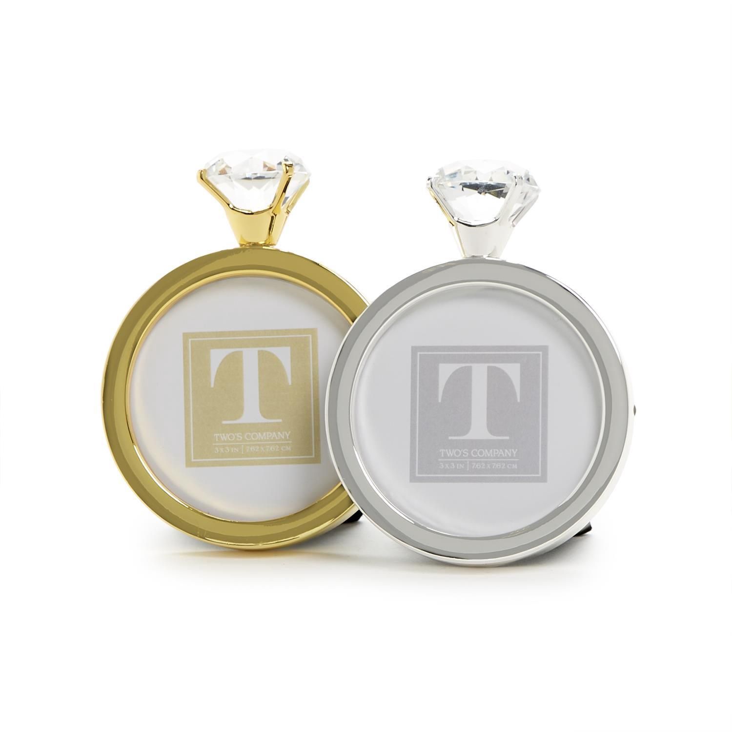 Clear Diamond Ring Photo Frame, Colour: GOLD