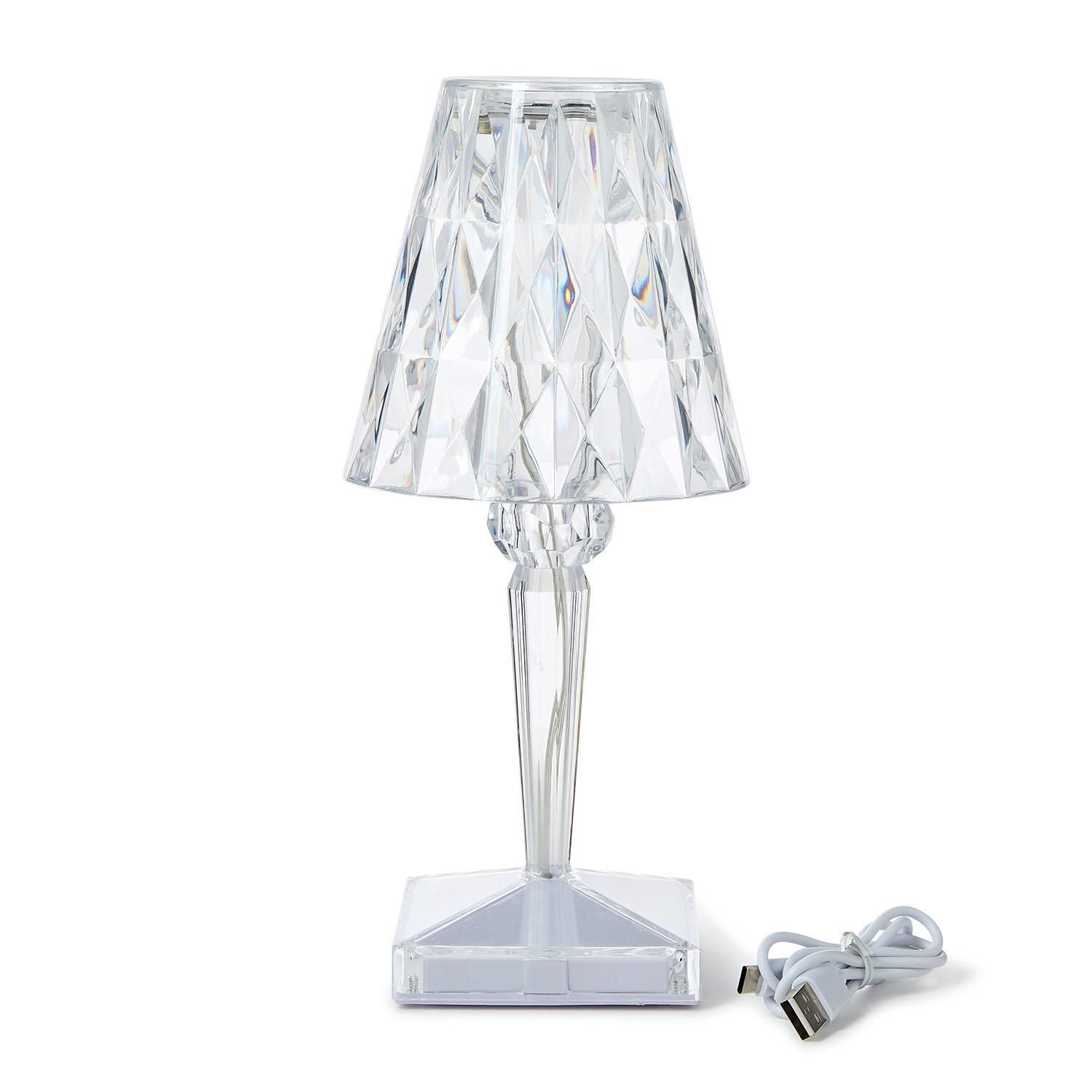 Crystal Lights LED Portable Cordless Color-Changing Table Lamp