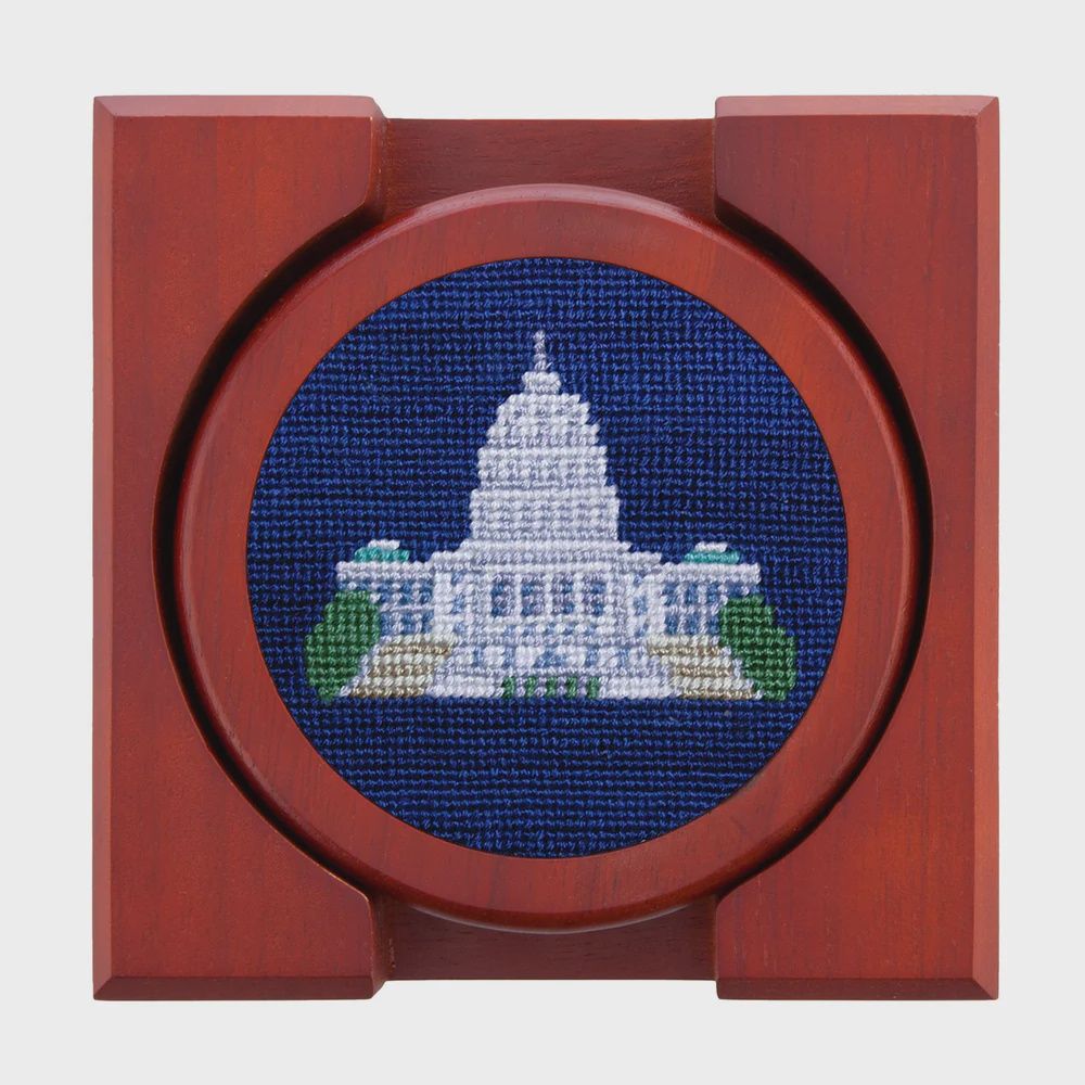 Needlepoint  Coasters, Name: DC Monuments Coasters (Classic Navy)