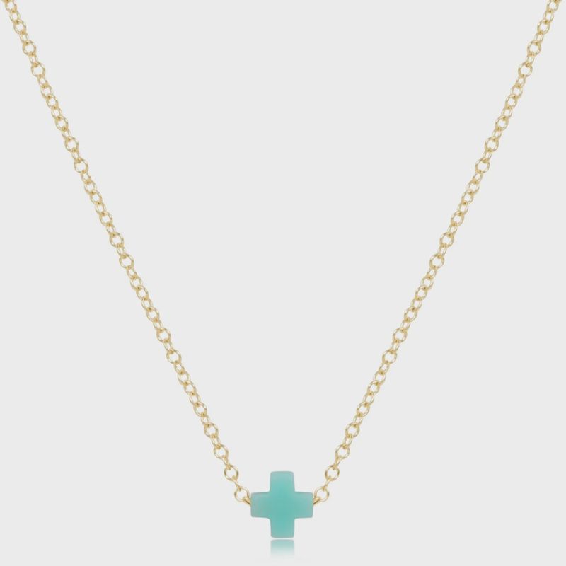 16&quot; Necklace Gold - Signature Cross Small Mint