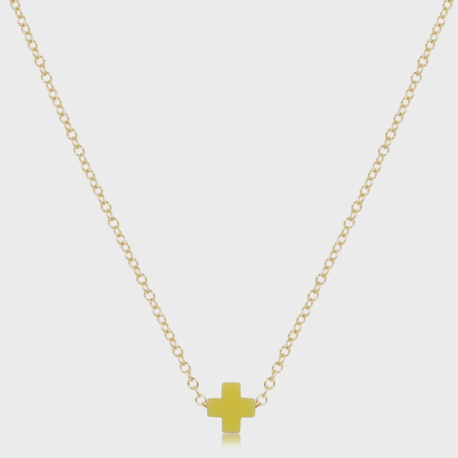 16&quot; Necklace Gold - Signature Cross Small Canary