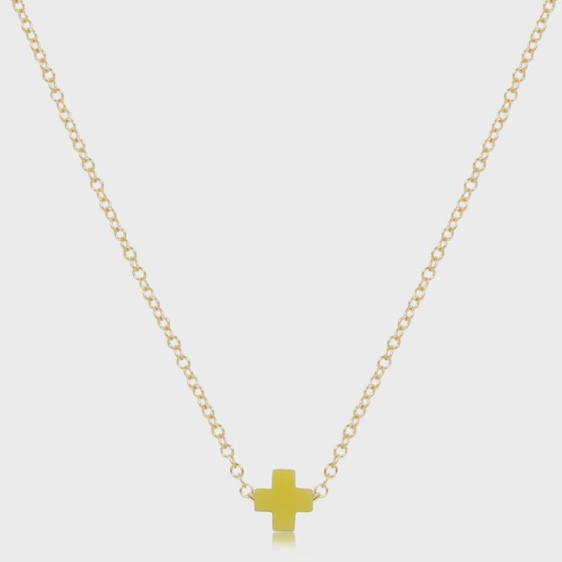 16&quot; Necklace Gold - Signature Cross Small Canary
