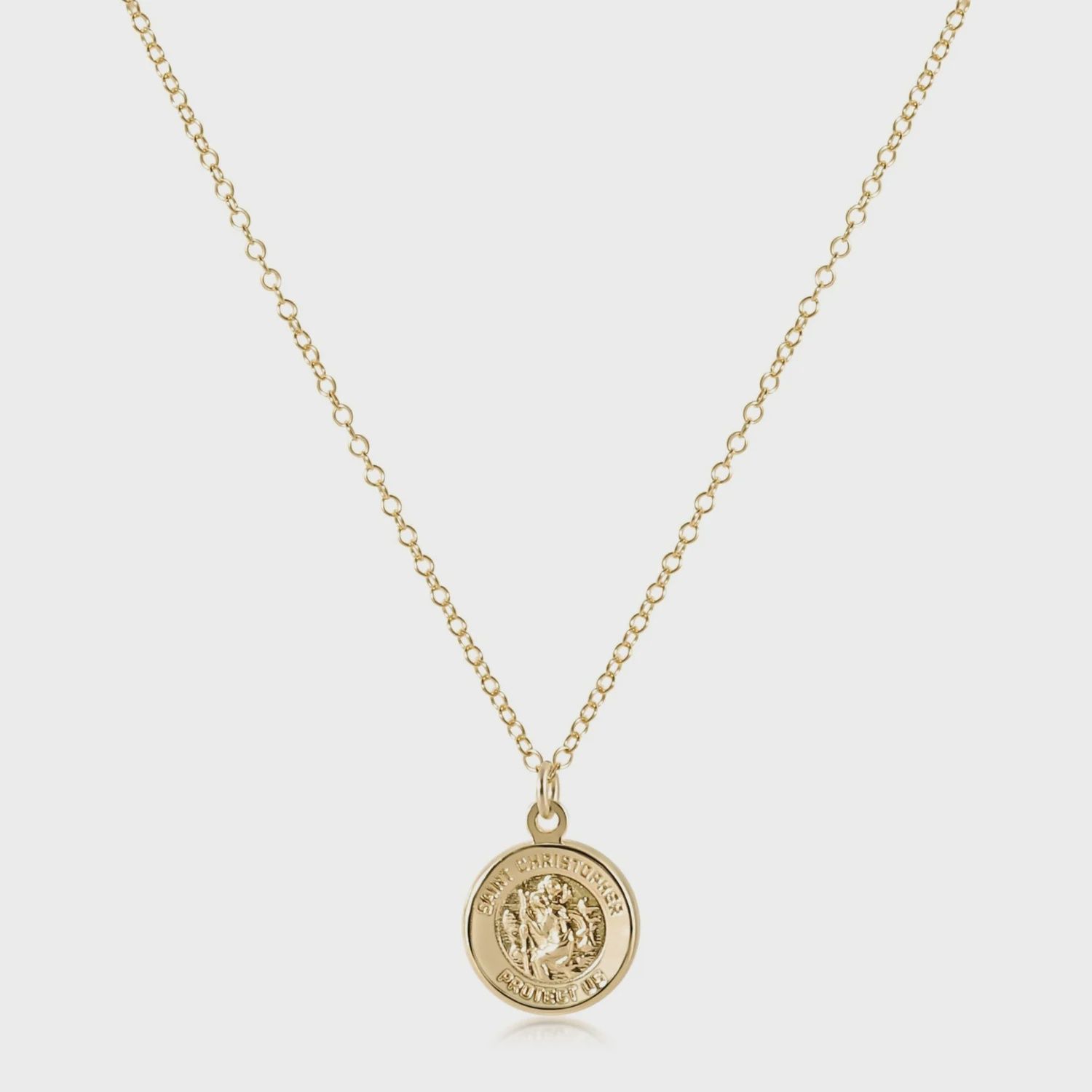 16&quot; Necklace Gold - Protection Gold Disc
