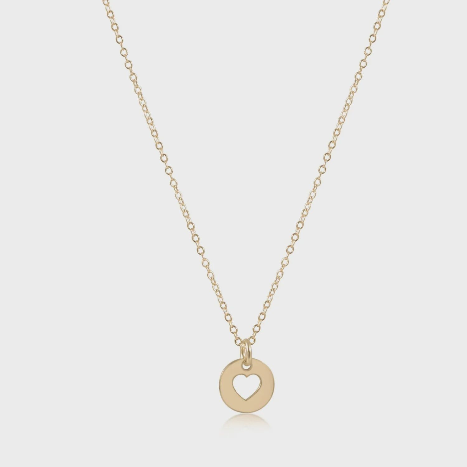16&quot; Necklace Gold - Love Small Gold Disc