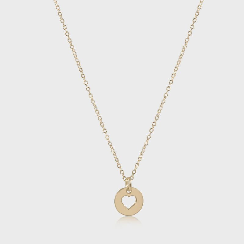 16&quot; Necklace Gold - Love Small Gold Disc