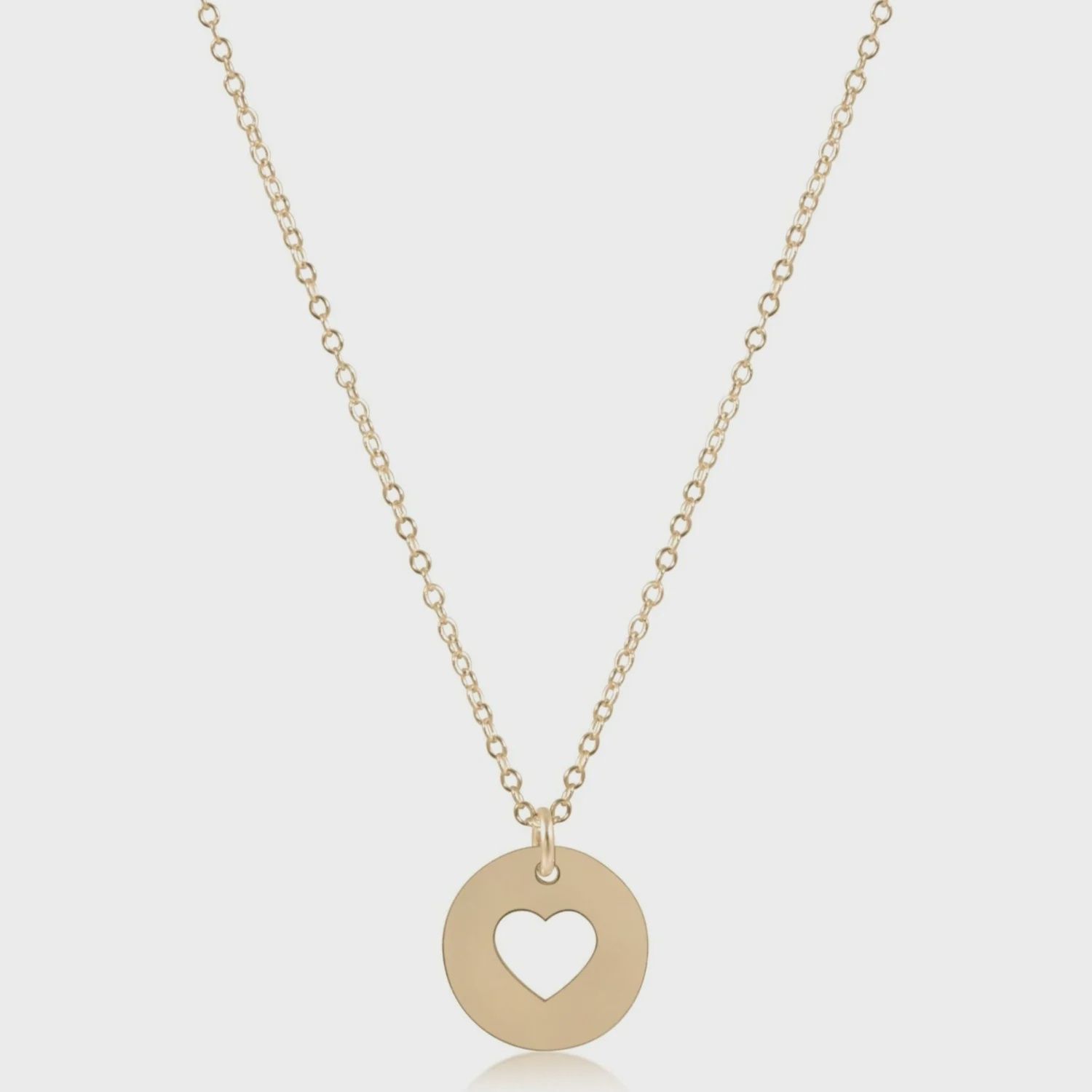 16&quot; Necklace Gold - Love Gold Disc