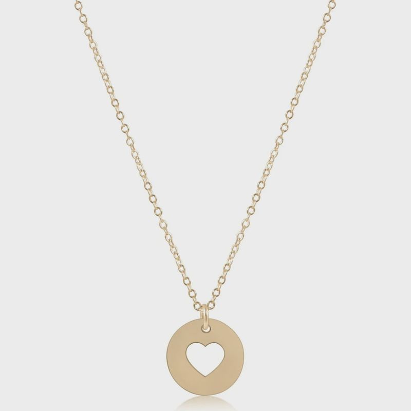 16&quot; Necklace Gold - Love Gold Disc