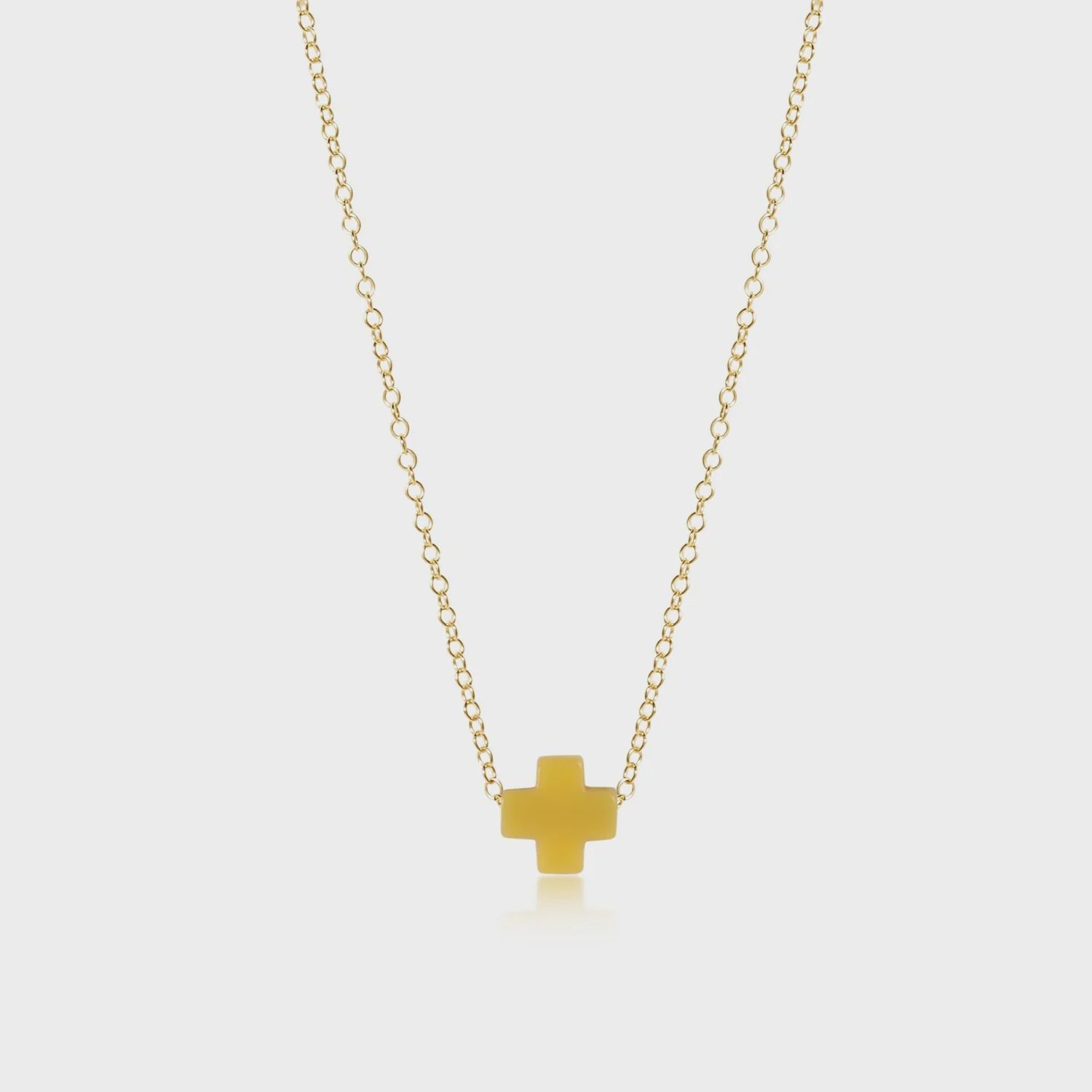 16&quot; Necklace Gold - Signature Cross Canary
