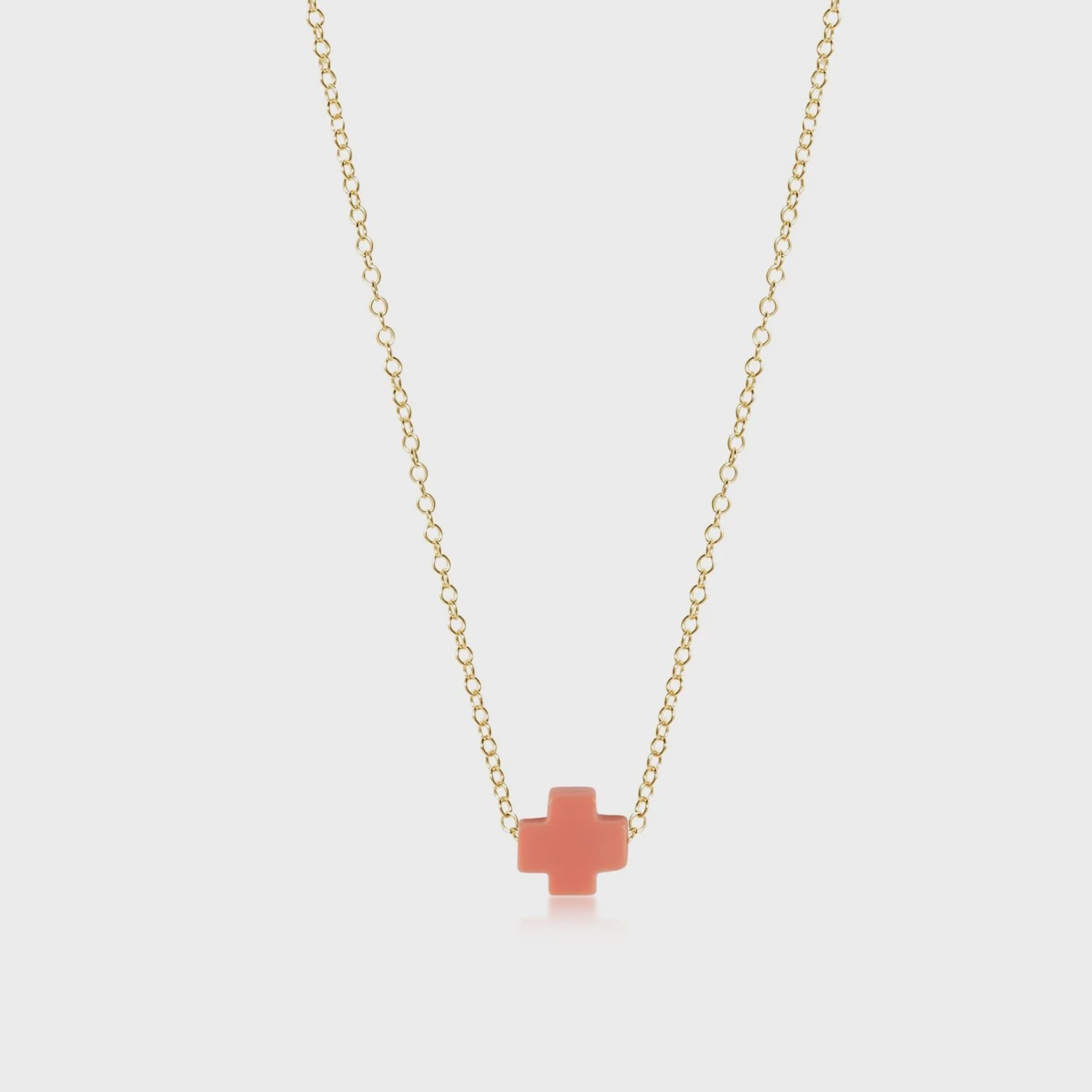 16&quot; Necklace Gold - Signature Cross Coral