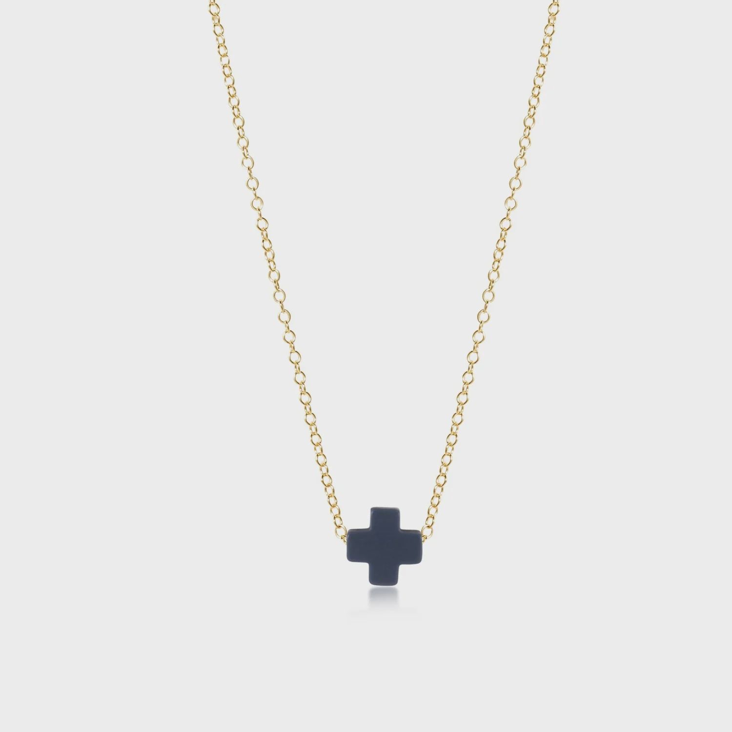 16&quot; Necklace Gold - Signature Cross Navy