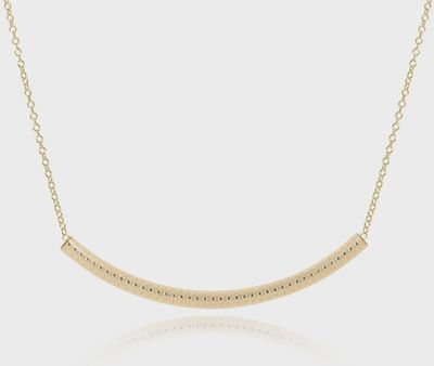 16" Necklace Gold - Bliss Bar Textured Gold