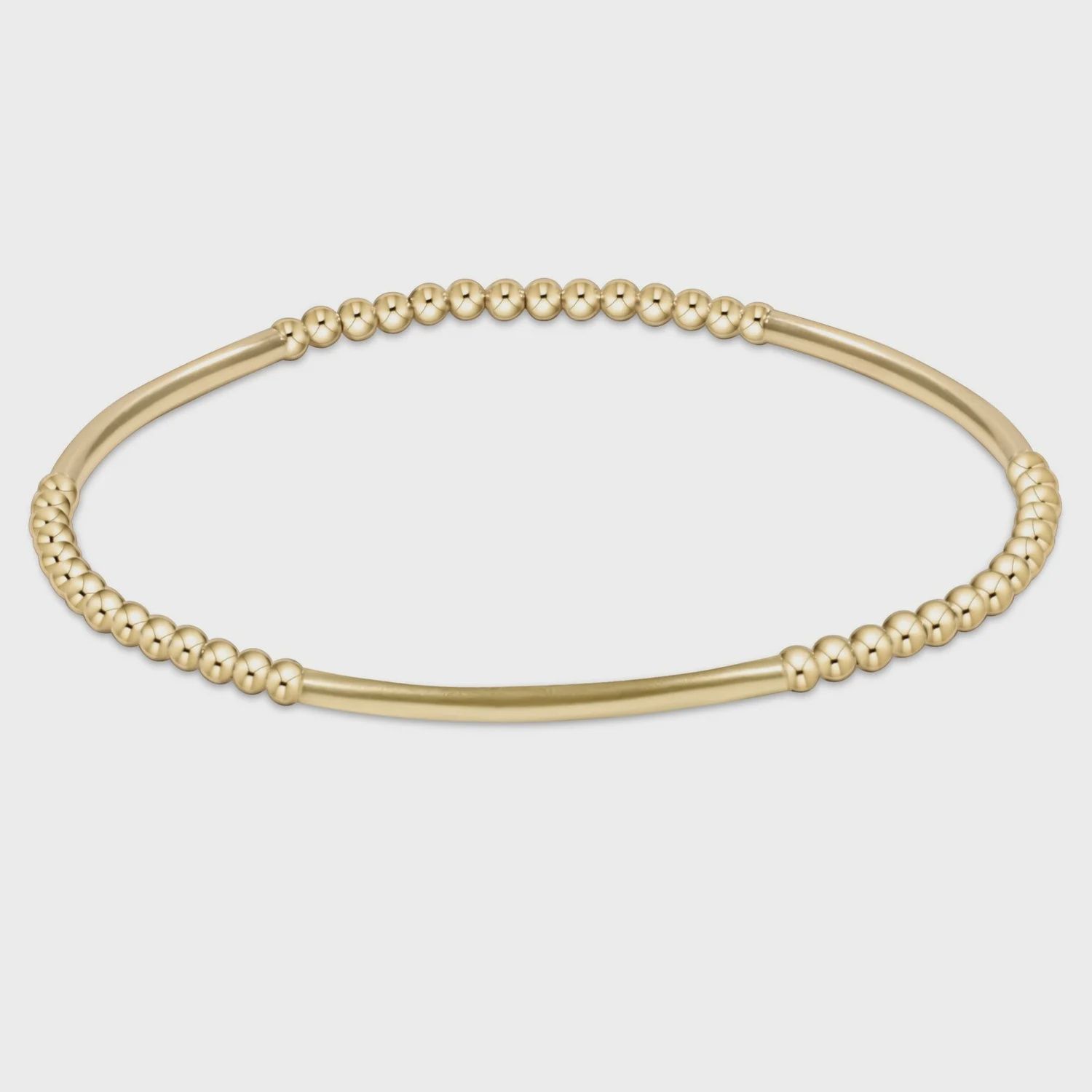 Bliss Bar Gold Pattern 2.5mm Bead Bracelet - Gold