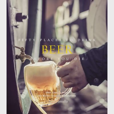 Fifty Places To Drink Beer Before You Die book by Abrams displayed against a white background